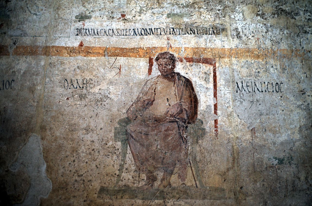 Thales depicted at the Baths of the Seven Sages.